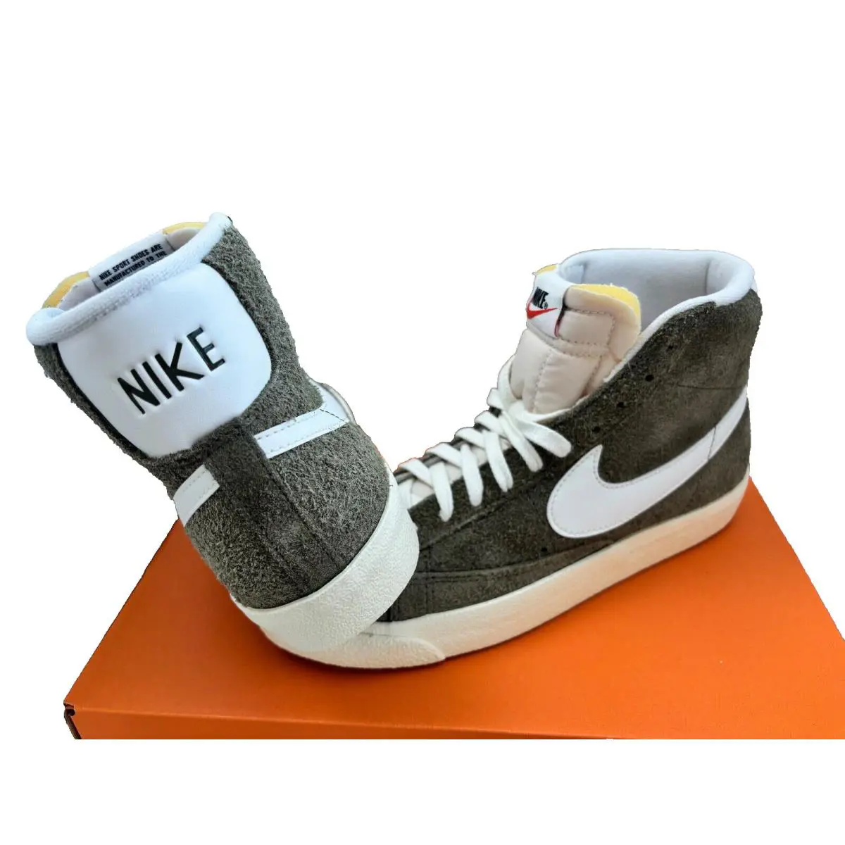 Nike shoes - NIKE BLAZER MID `77 VNTG - DV7006-201 - MEDIUM OLIVE/SAIL-COCONUT MILK 10