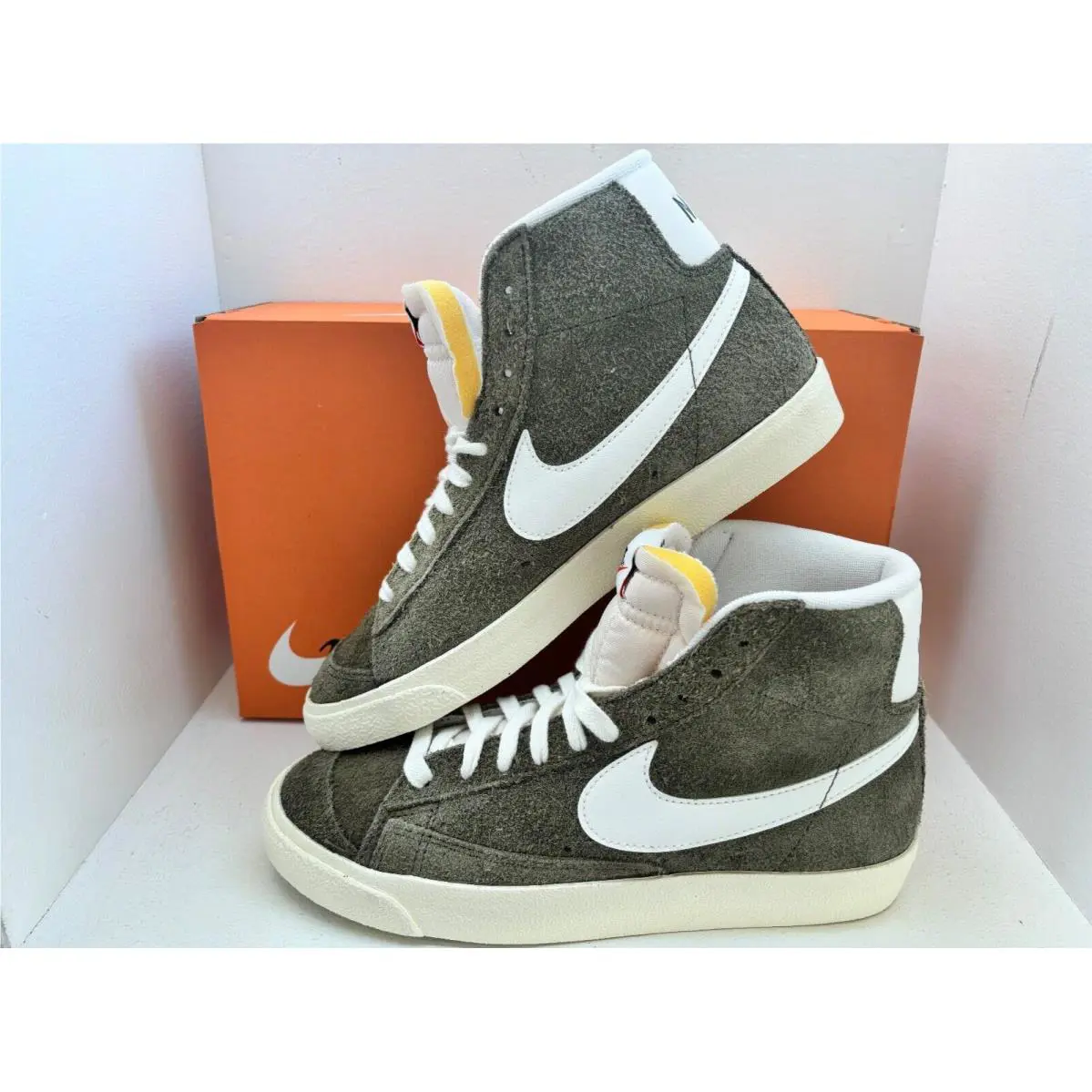 Nike shoes - NIKE BLAZER MID `77 VNTG - DV7006-201 - MEDIUM OLIVE/SAIL-COCONUT MILK 12