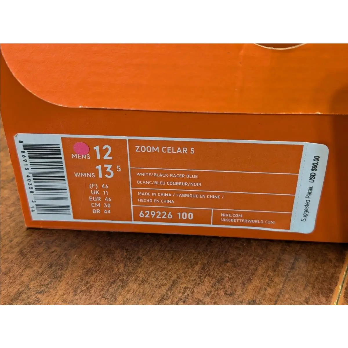 Nike shoes - Zoom Celar 5 - Zoom Celar - 629226-100 - White Black Racer Blue (UPC: 0886915403583) 12