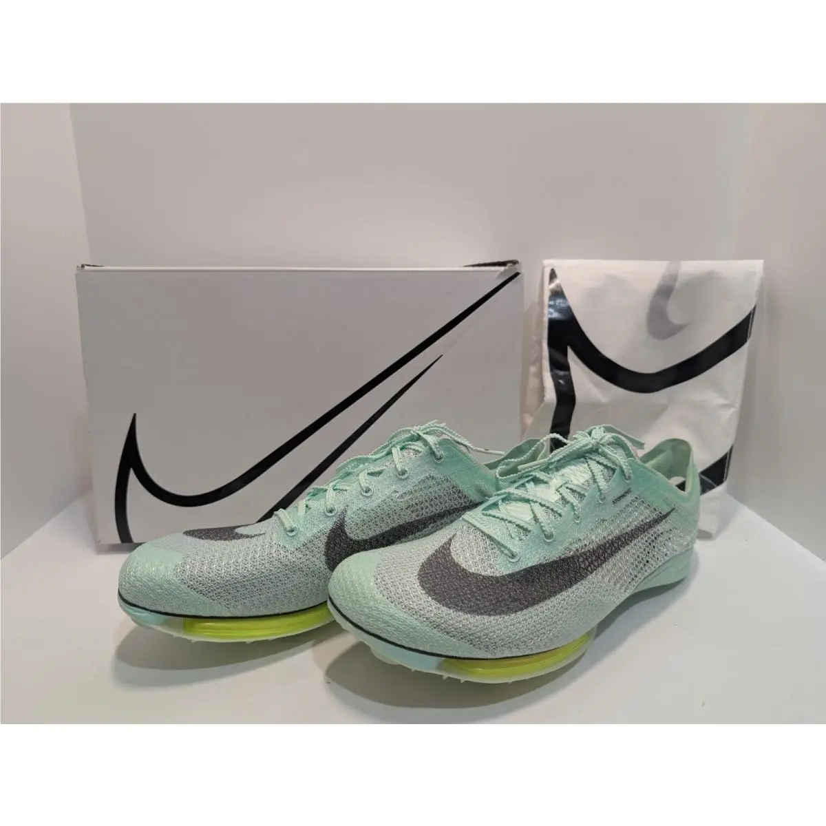 Size 12 - Nike Air Zoom Victory Mint Foam Volt and Drawstring Bag