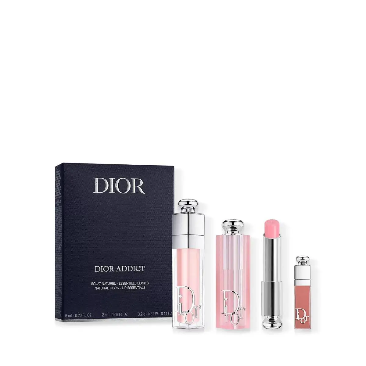 Addict 3-PIECE Set 001 Pink Lip Glow Lip Maximizer Mini Lip Essentials by Dior