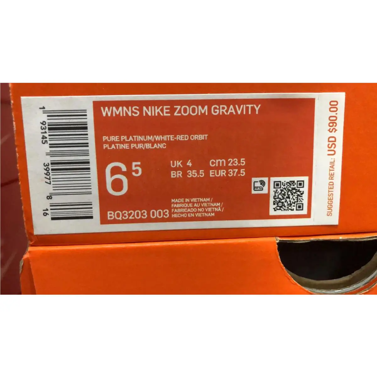 Nike shoes - Nike Zoom Gravity - Zoom Gravity - BQ3203 003 - Pure Platium/White-red Orbit (UPC: 193145399778) 10
