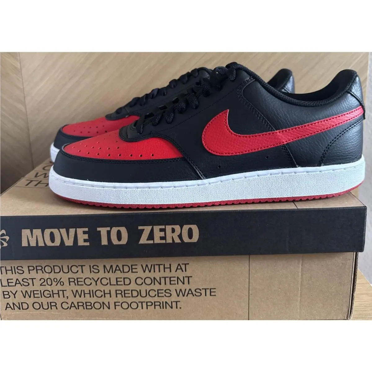 Court Vision LO NN Sneakers Men`s Size 11.5 Black/university Red FJ0685-010 by Nike