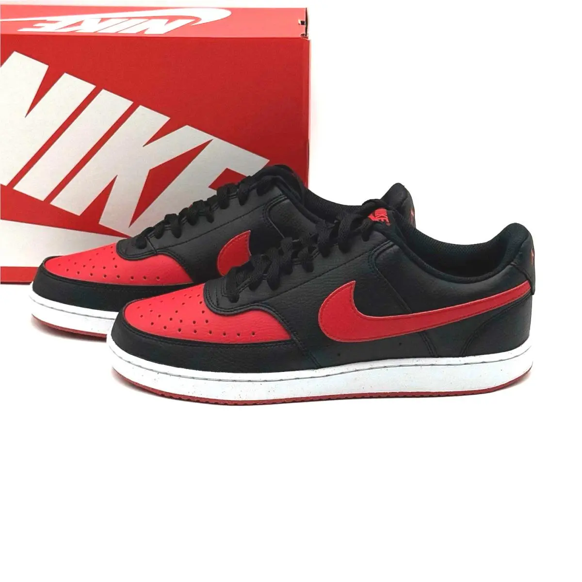 Nike Court Vision Next Nature Low Shoes Men`s Size 11 Black/red FJ0685-010