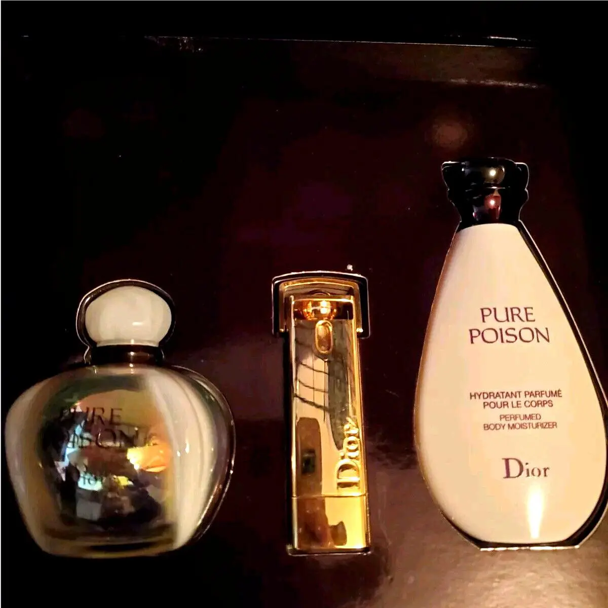 Dior Pure Poison Eau de Parfum Perfume Body Lotion 3.4oz 100ml 3X Set