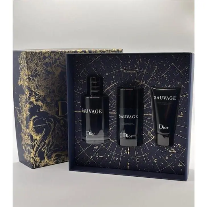 Sauvage 3-Pc. Eau De Toilette Gift Set Men 3.4 Edt 1.7 After Shave 2.6 Deodoran by Dior