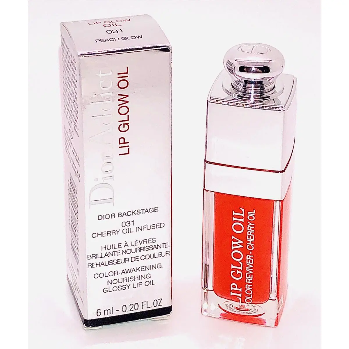 Dior Addict Lip Glow Oil Shade 031 Peach Glow Full Size 6mL 0.2oz