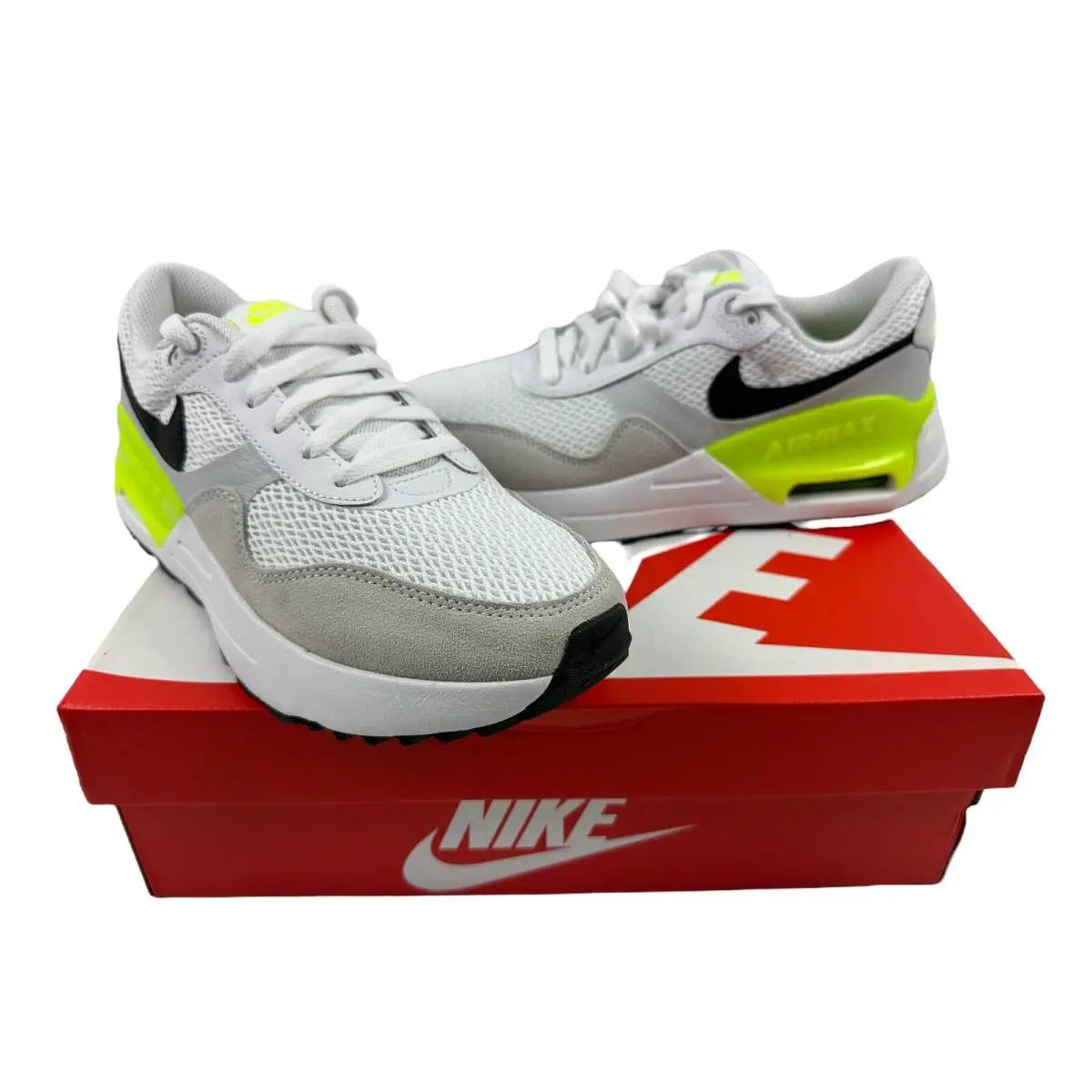 Nike Women`s Air Max System Shoes Pure Platinum/ Volt Size 9.5 Style DM9538 104