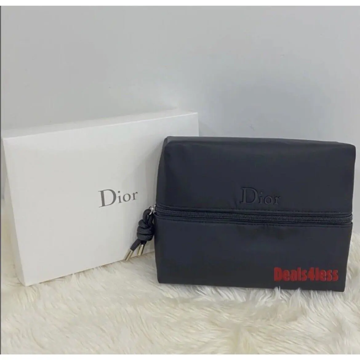 Pouch Case Organizer Makeup Bag Black Lined Dopp Bag Shaving Kit by Dior