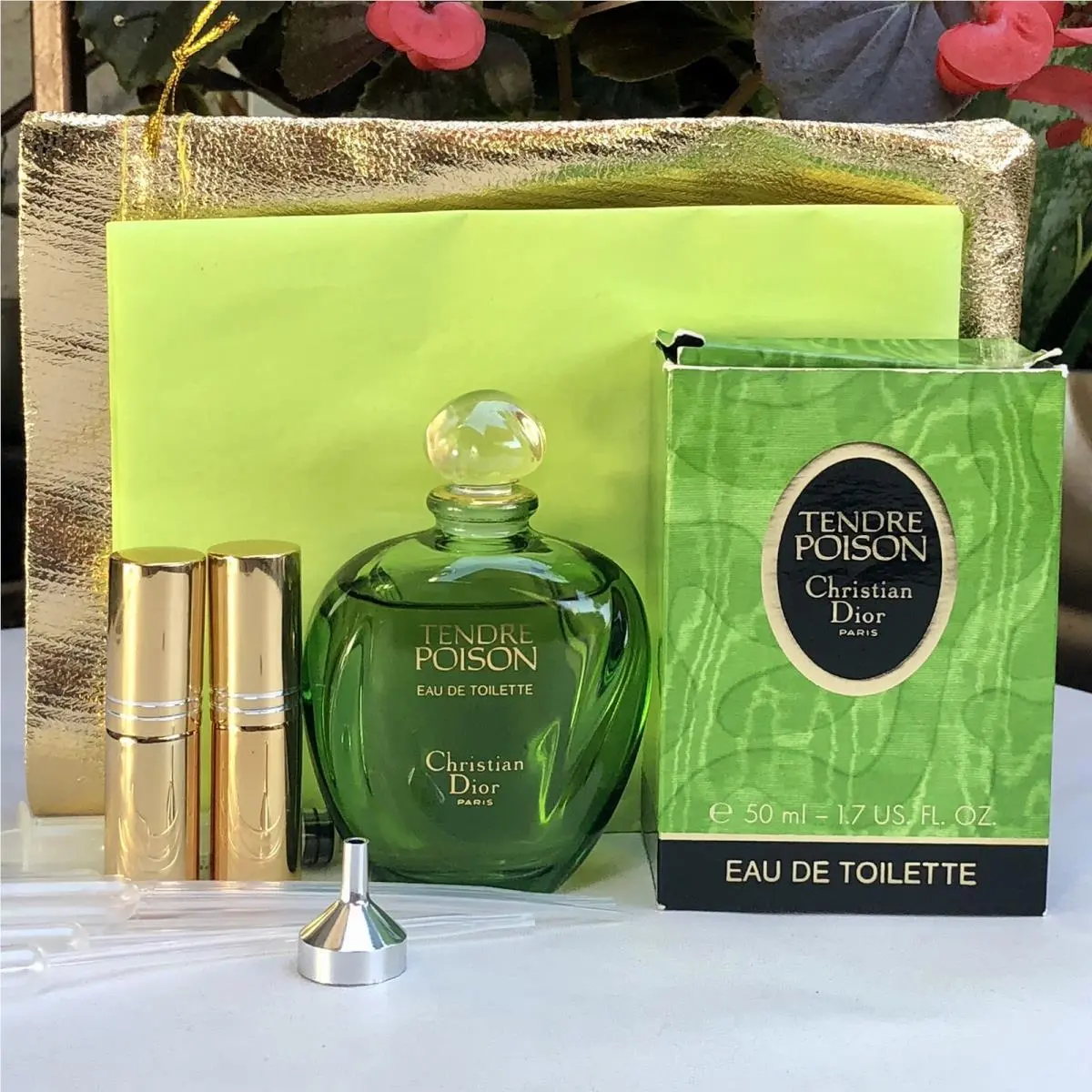 90s Vintage Tendre Poison Christian Dior Edt 1.7oz Perfume + Extras Gift Set