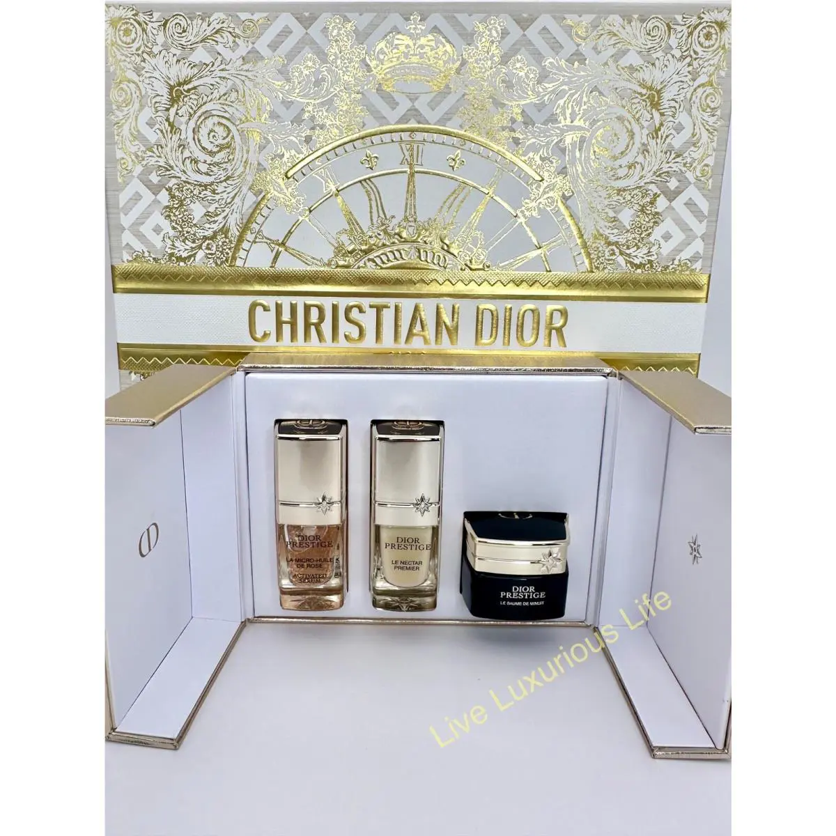 3 Pc Dior Prestige Gift Set Repairing Regenerating Serums Night Balm