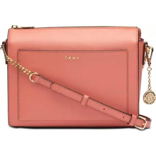 Dkny Women`s Crossbody Bag Bryant Medium Sutton Box Crossbody Bag - coral, Exterior: Navy, coral, Beige, Ivory, Pink, Soft Pink, DK Lo
