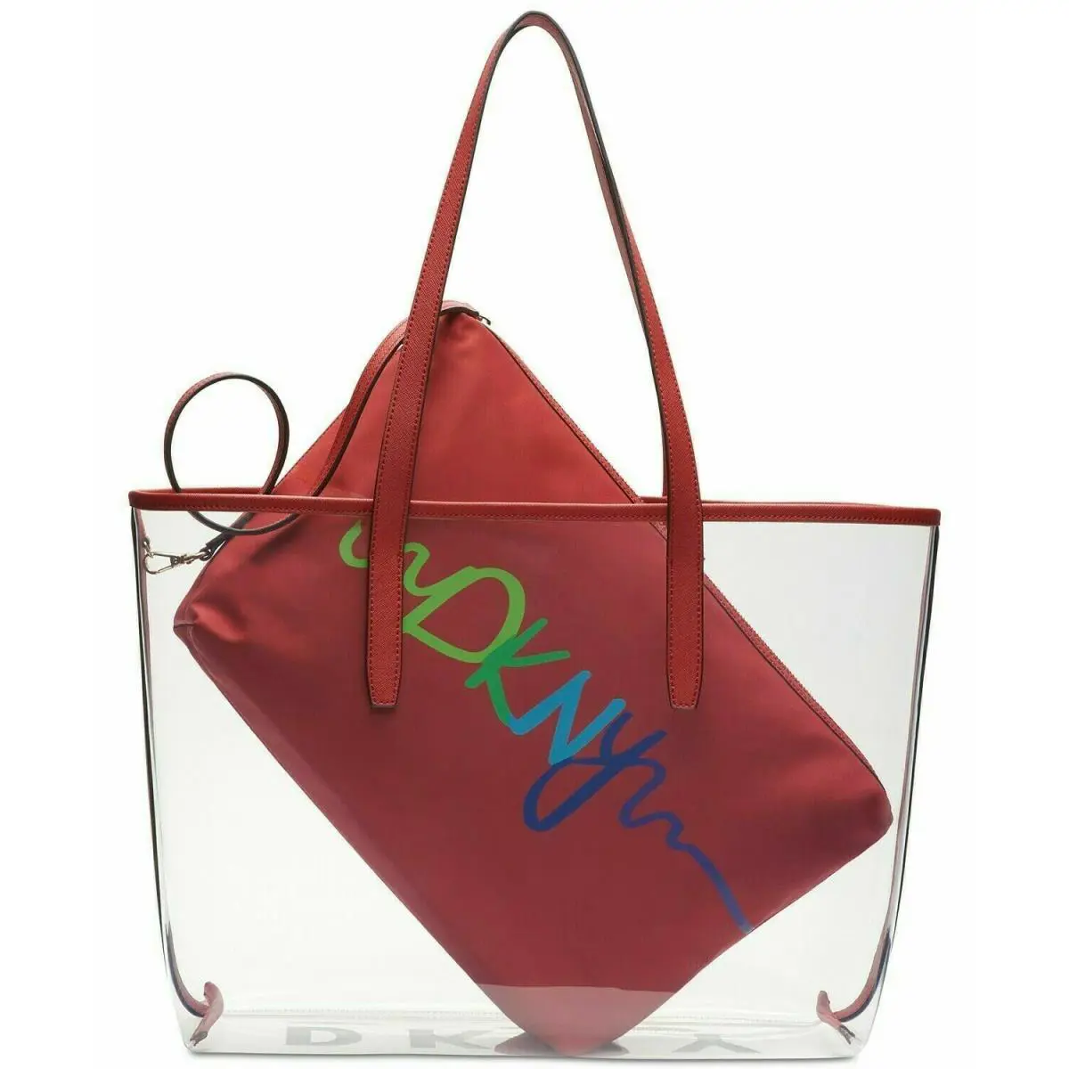 Dkny Brayden Transparent Tote Bag Clear /beige Clear/black Clear/red - Clear/Red, Lining: Beige, Black, Clear, Red, Hardware: Beige, Black, Clear, Red