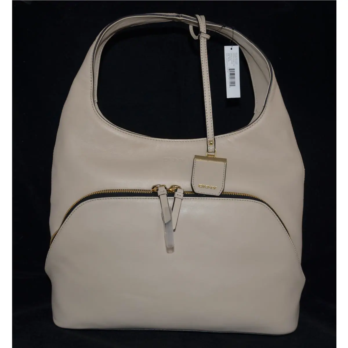 Dkny City Soft Vachetta Leather Large Hobo Bag Purse Chino Ivory