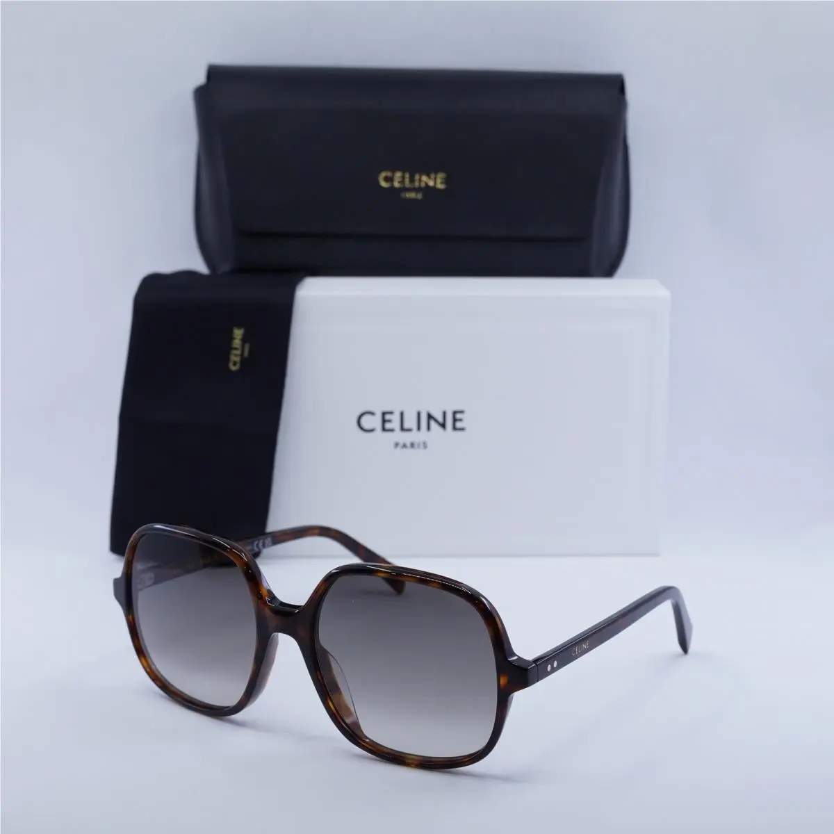 CL40244U 52F Shiny Dark Havana/brown Gradient 56-18-135 Sunglasses by Celine