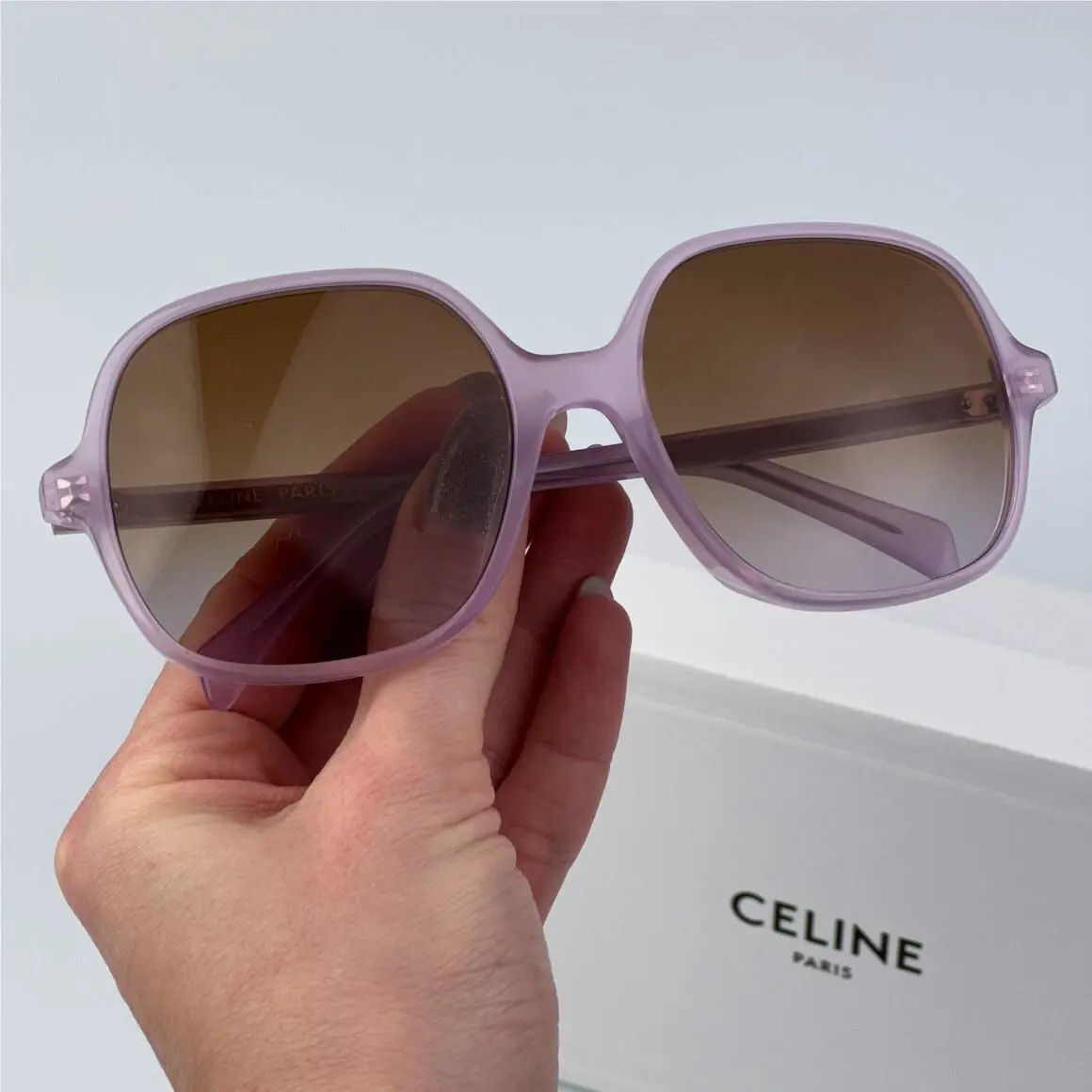 Celine Women Sunglasses Opal Lilac Gradient Brown Geometric CL40244U 78F