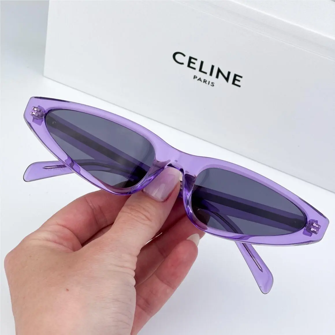 Celine Women Sunglasses Transparent Violet Geometric CL40231I 81Y