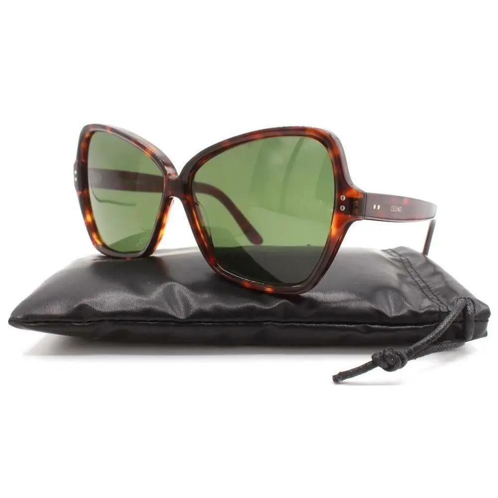 Paris CL 40064I 52N Dark Havana/green Lens Sunglasses 64-12 by Celine