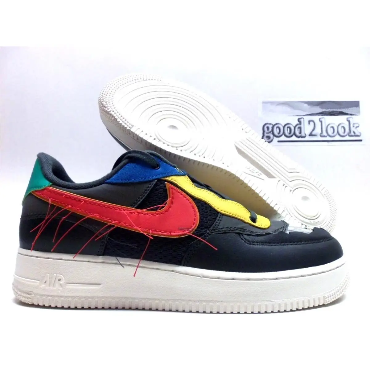Nike Air Force 1 Low Bhm Black History Month Grey/red SZ Men`s 10 CT5534-001