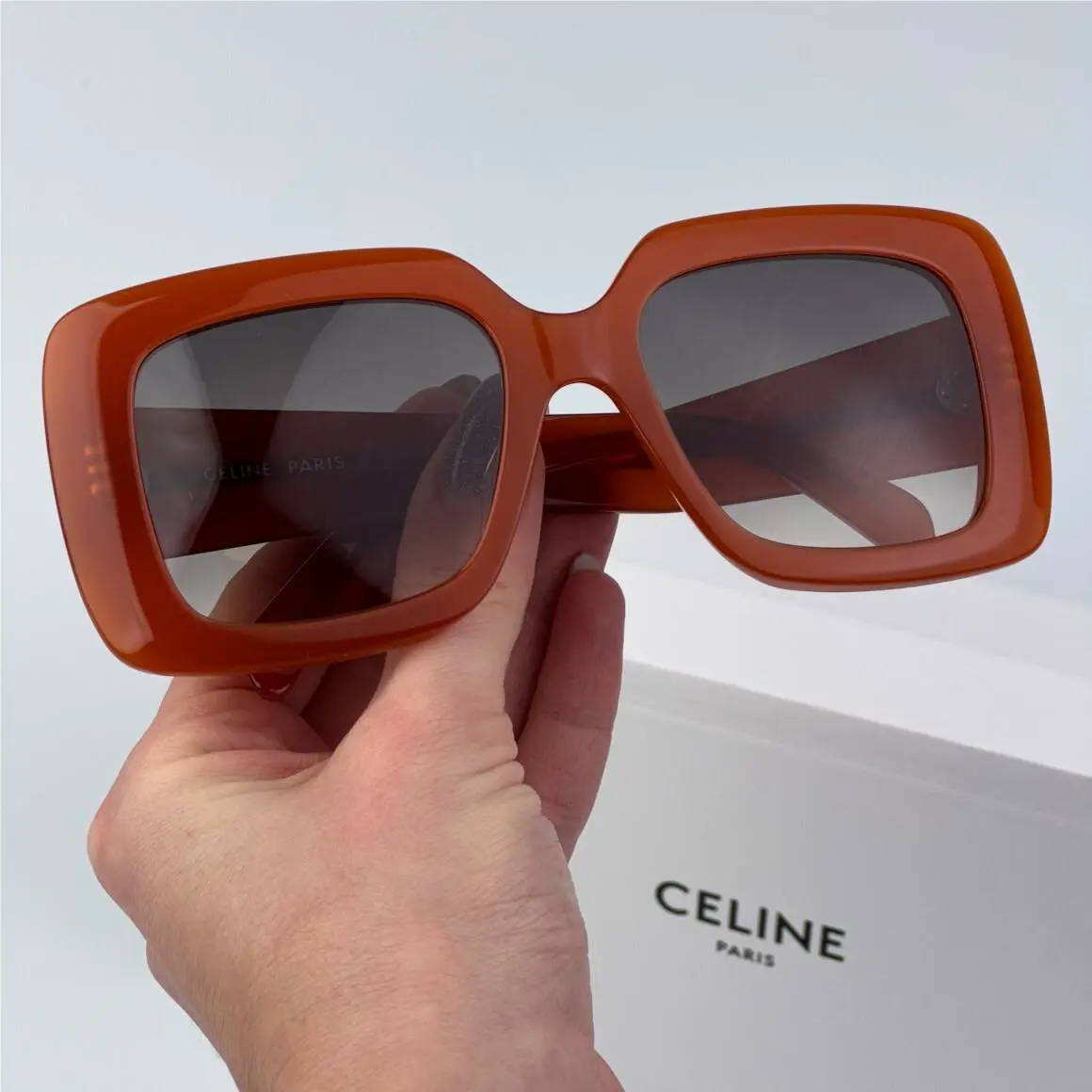 Celine Women Sunglasses Orange Gradient Brown Geometric CL40263I 42F