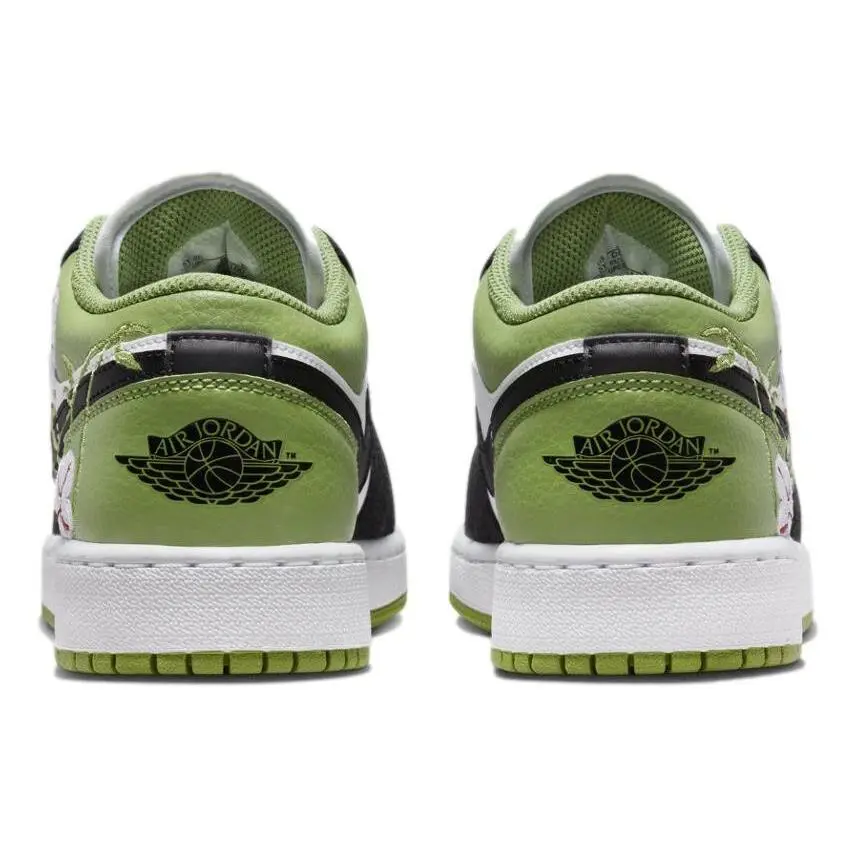 Nike shoes - Jordan 1 Low SE (GS) - DQ8389100 - White/Black-Altitude Green (UPC: 196151820342) 3