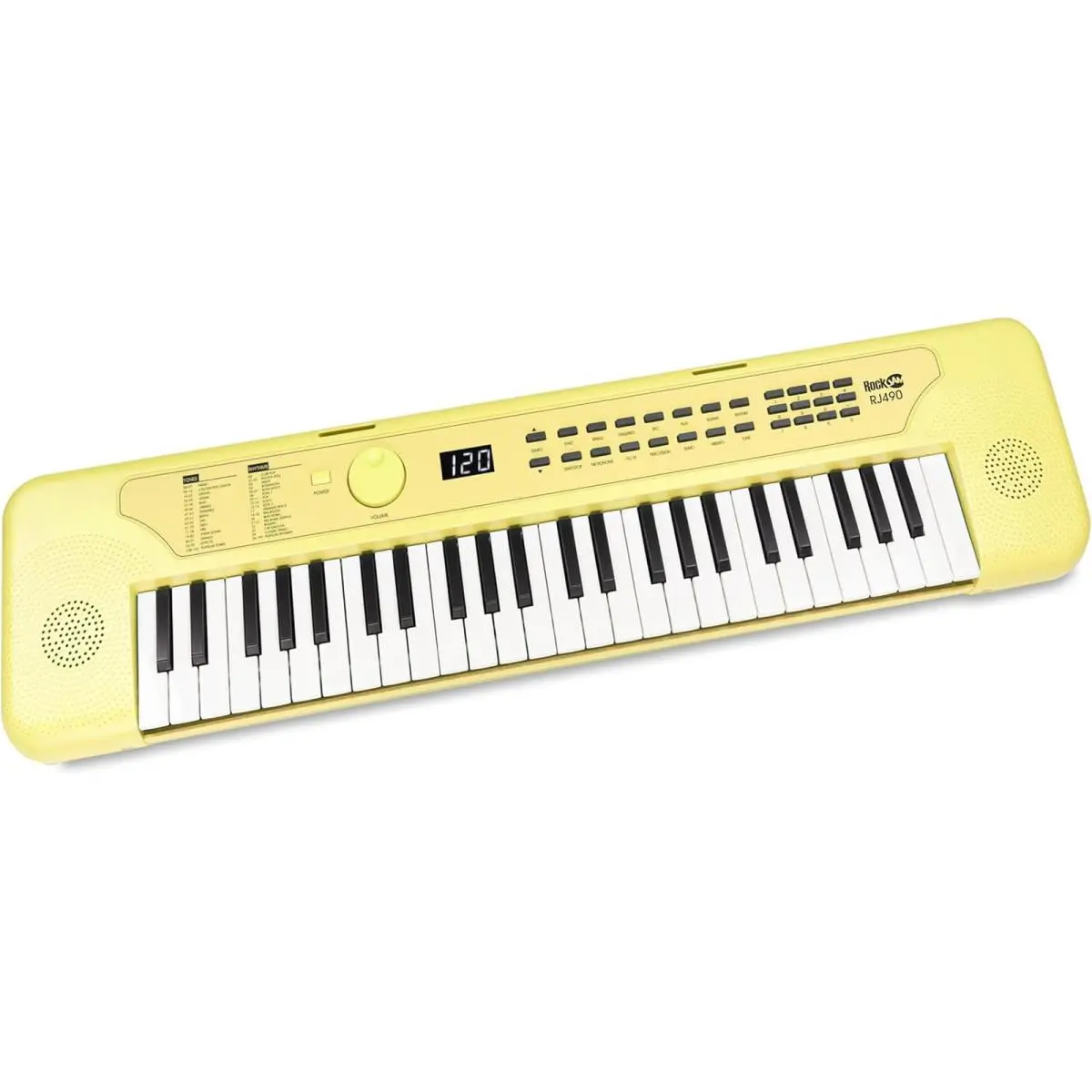 49 Key Usb Keyboard Piano with Lessons Compact Lemon Sherbert