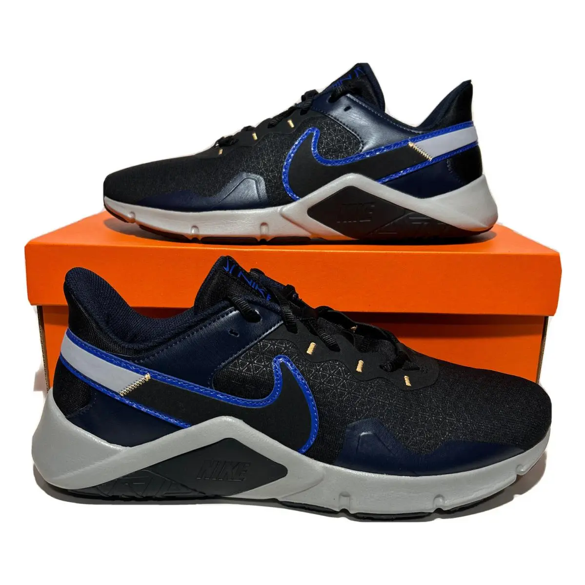 Nike Legend Essential 2 Mens Size 10 Athletic Training Sneakers Black Blue