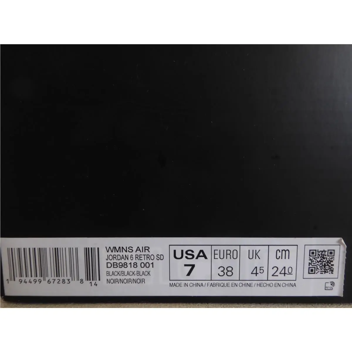 Nike shoes - Air Jordan 6 - Air - DB9818-001 - Black (UPC: 0194499672838) 6