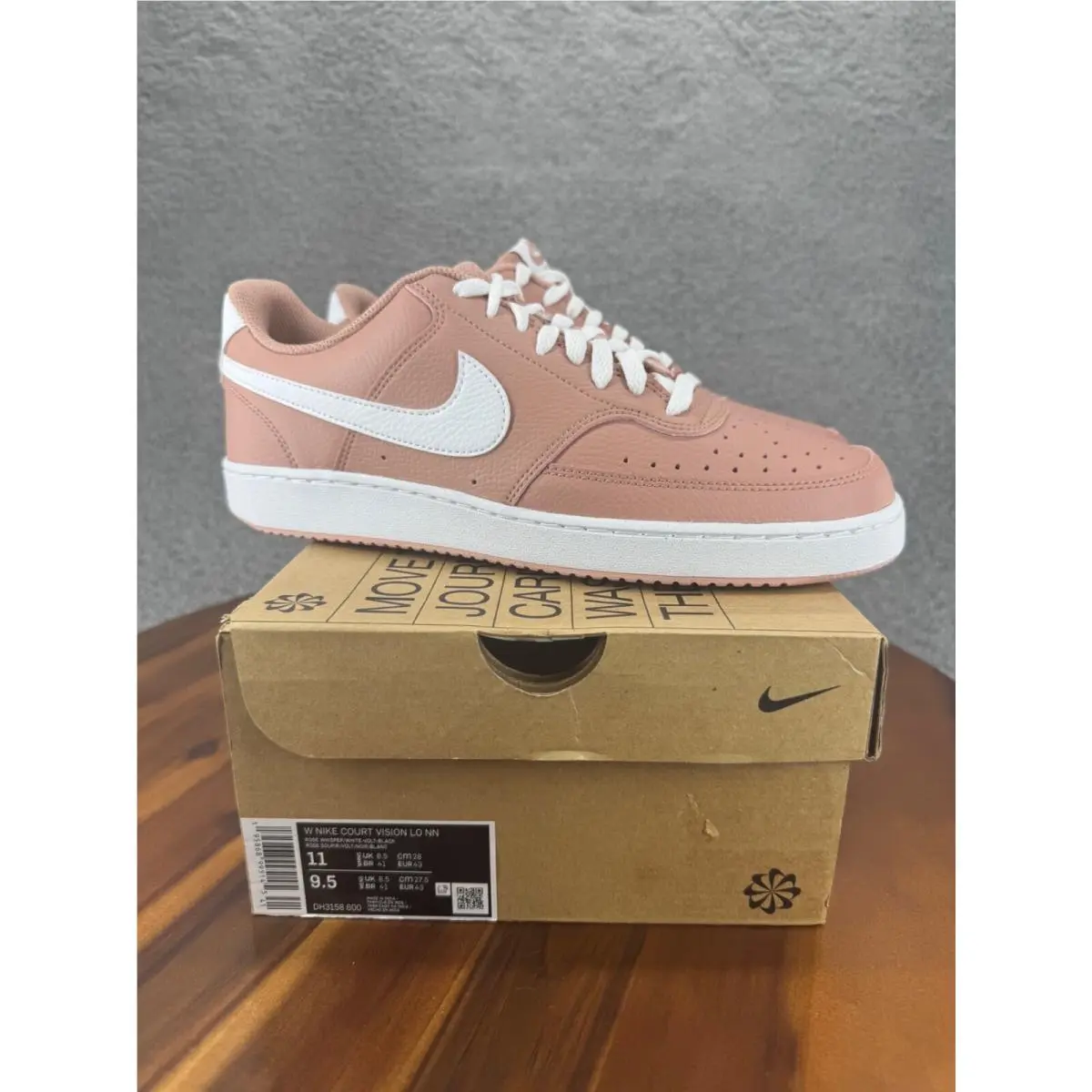Women’s Court Vision Lo Sneakers Size 11 DH3158 600 Pink Rose White Shoe by Nike