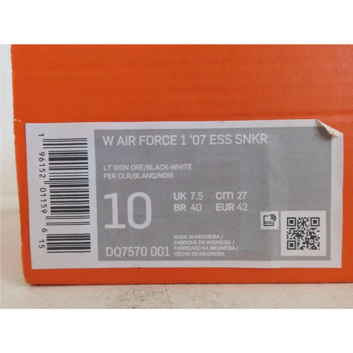 Nike shoes - Nike Air Force 1 `07 - DQ7570-001 - Gray (UPC: 196152011596) 3
