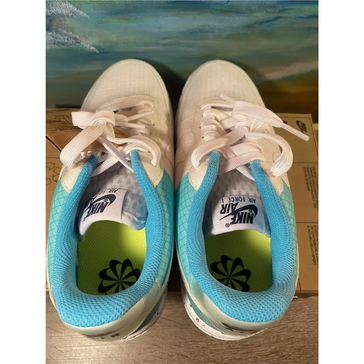 Nike shoes - Nike Air Force 1 - Air Force - DO7692-101 - White, Manufacturer: White/Dynamic Turquoise/Armory Navy/White 3