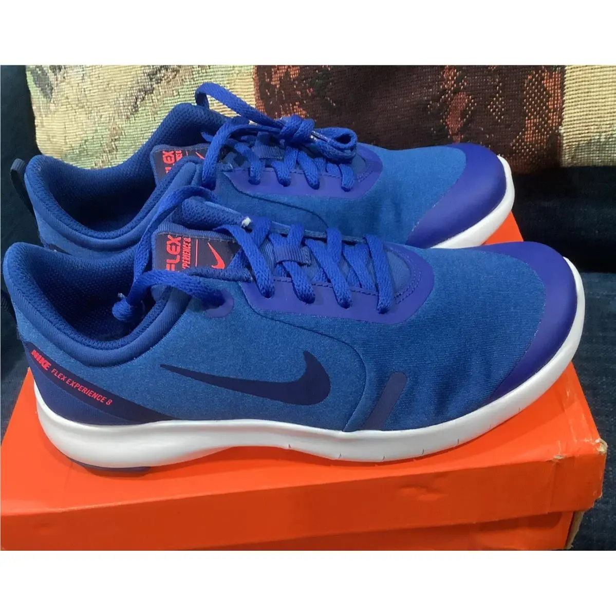 Boys Flex Experience RN 8 Grade School Indigo Force Sneaker Shoes Size 5 Y by Nike