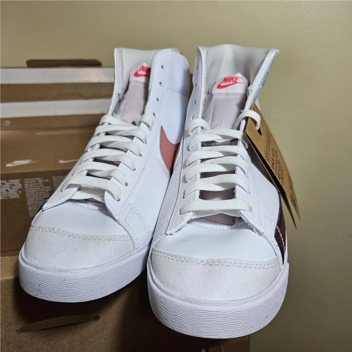 Nike shoes - Nike Blazer Mid `77 Next Nature - DQ4124-105 - White, Red, Pink 8