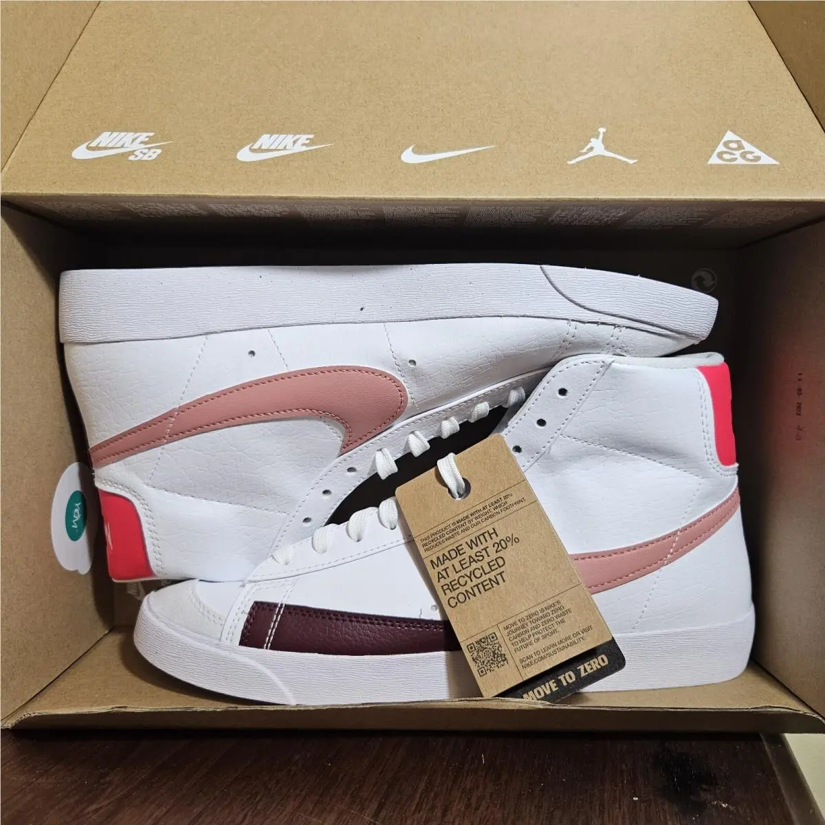 Nike shoes - Nike Blazer Mid `77 Next Nature - DQ4124-105 - White, Red, Pink 9