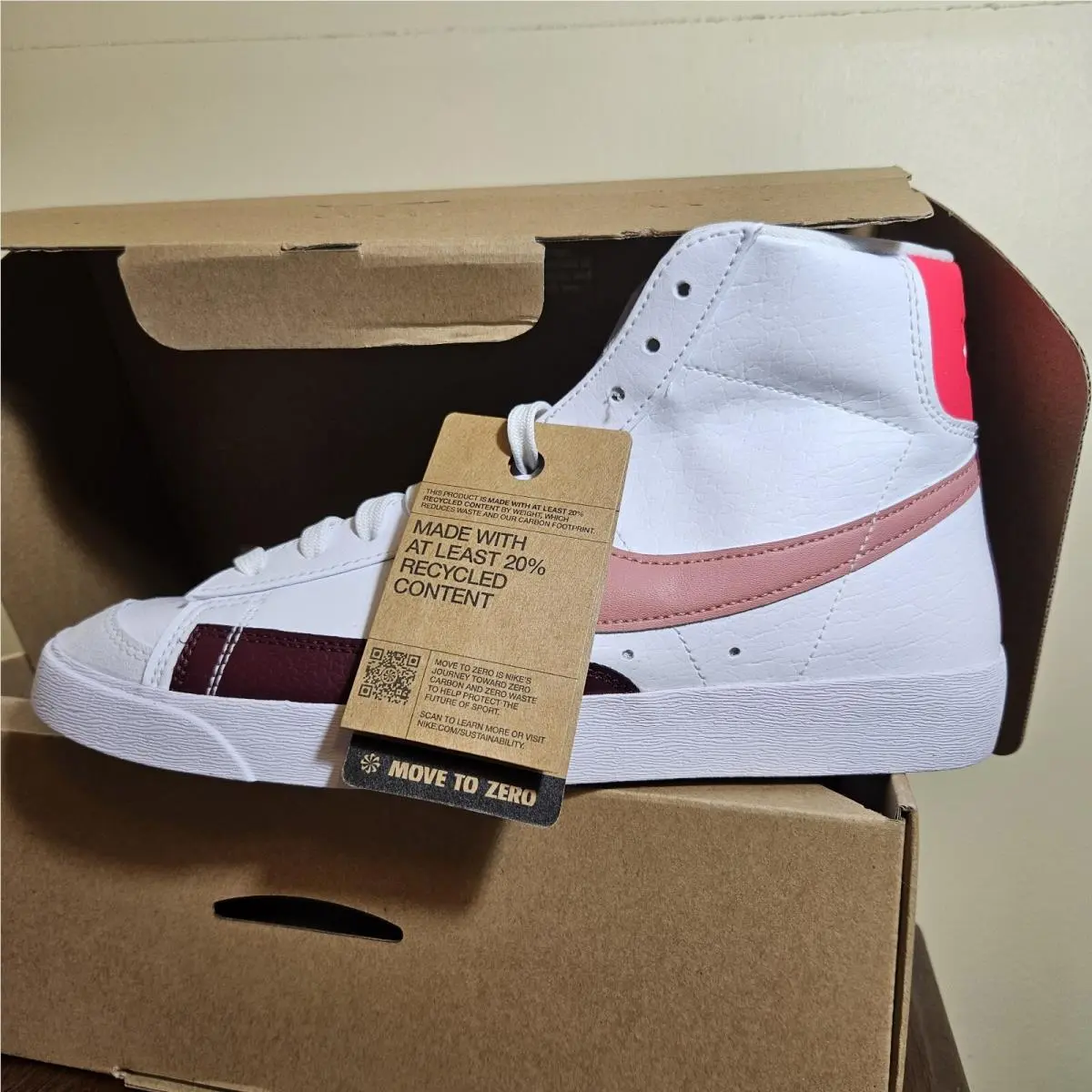Nike shoes - Nike Blazer Mid `77 Next Nature - DQ4124-105 - White, Red, Pink 7