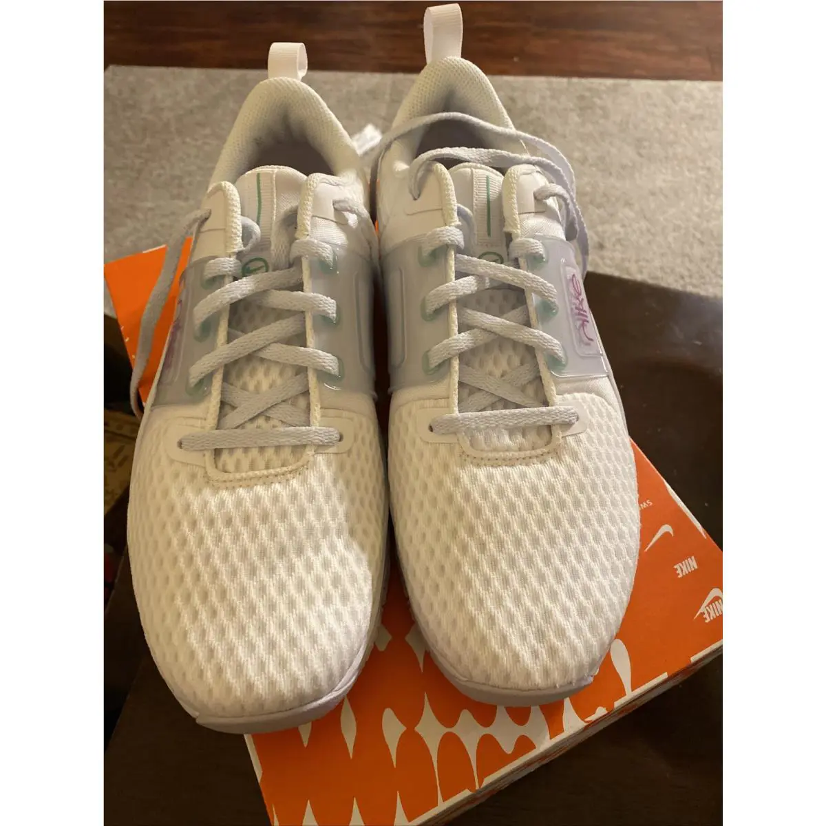 Nike shoes - Nike Legend Essential 2 - Legend Essential - CK2576-104 - White / Green glow-Violet Shock 2