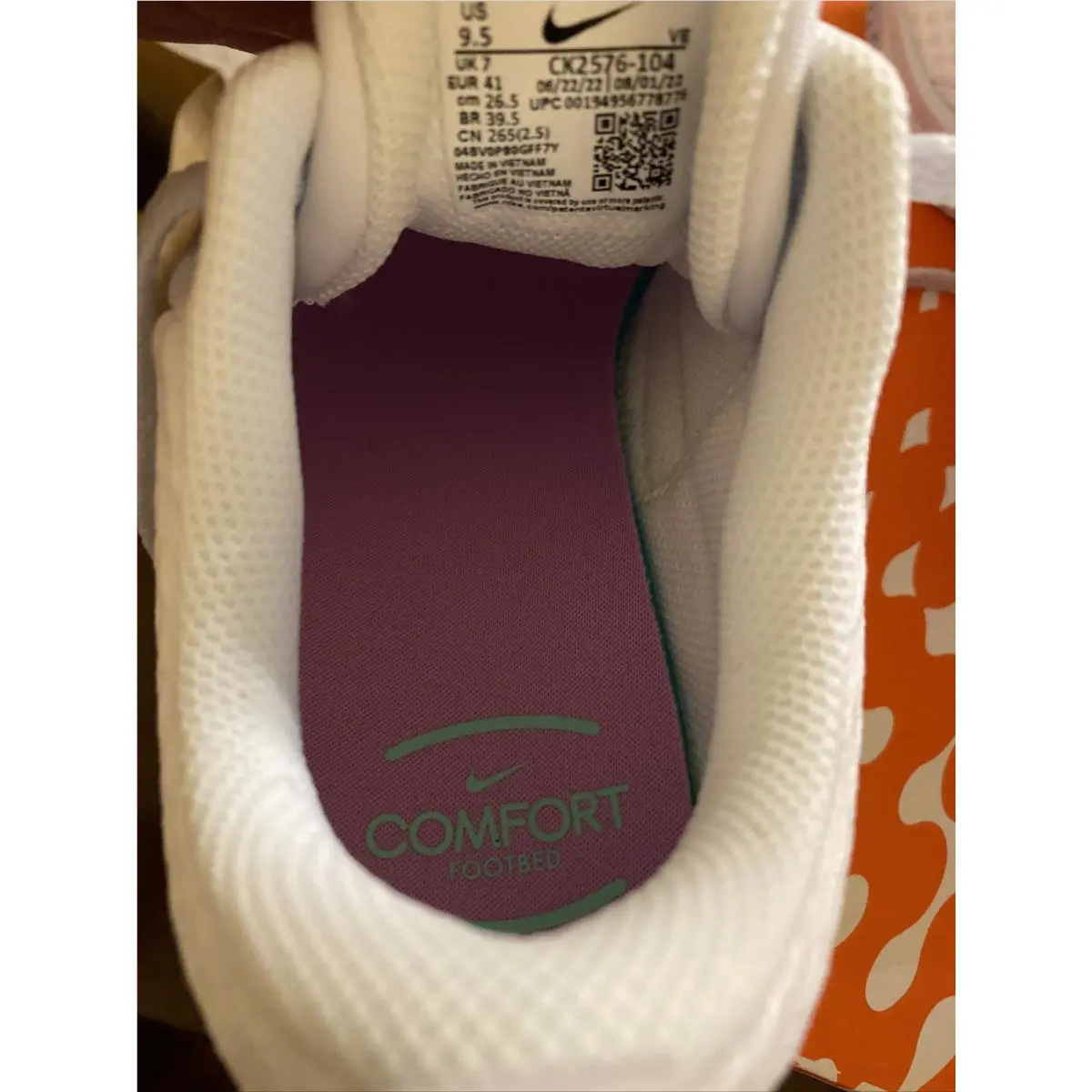 Nike shoes - Nike Legend Essential 2 - Legend Essential - CK2576-104 - White / Green glow-Violet Shock 6