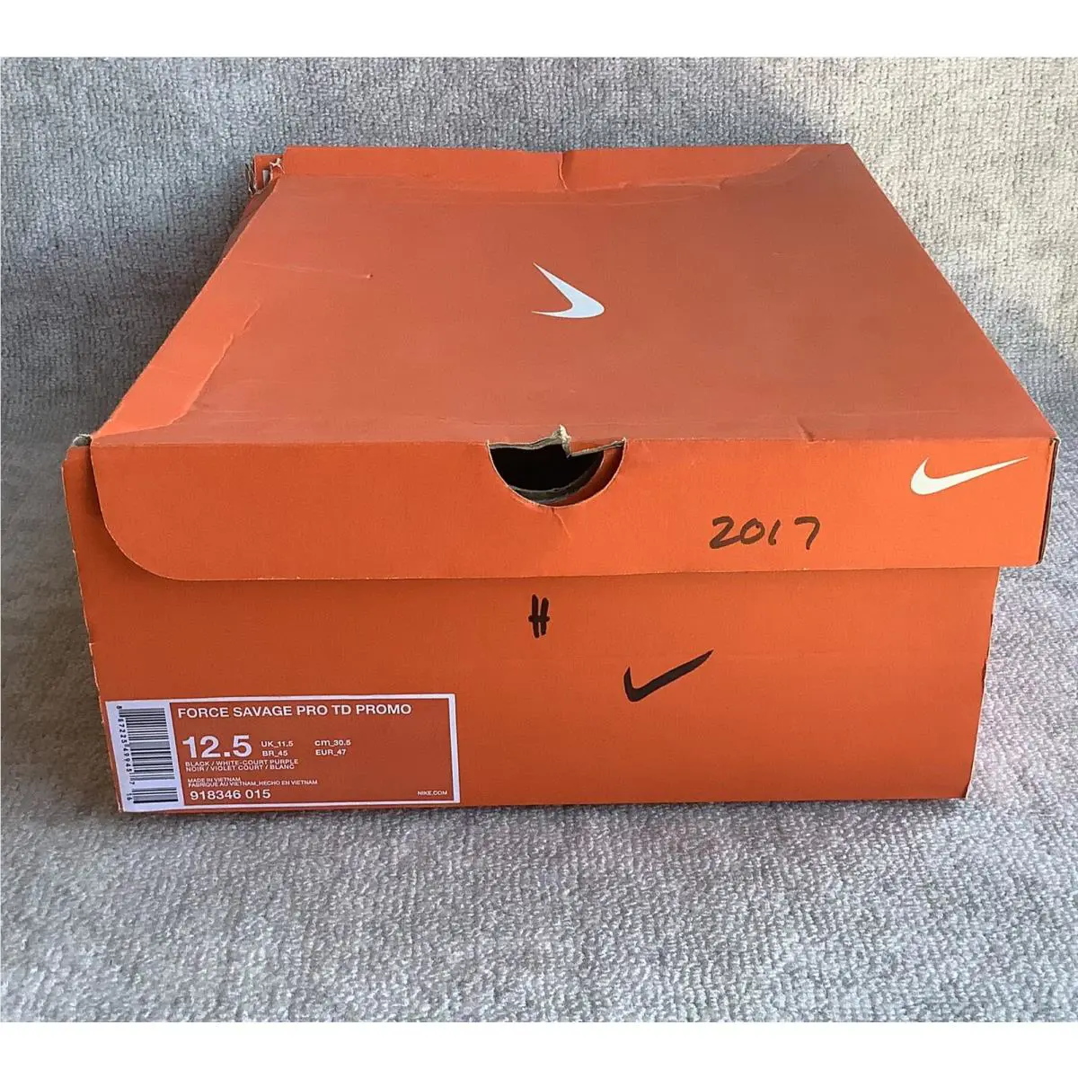 Nike shoes - Nike Force Savage - Force Savage - 918346-015 - Black White Court Purple 5