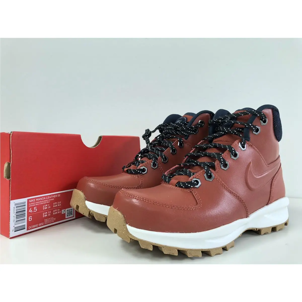 Nike Manoa Leather SE Boots Men`s US 4.5 Women’s US 6 DC8892-800 Orange