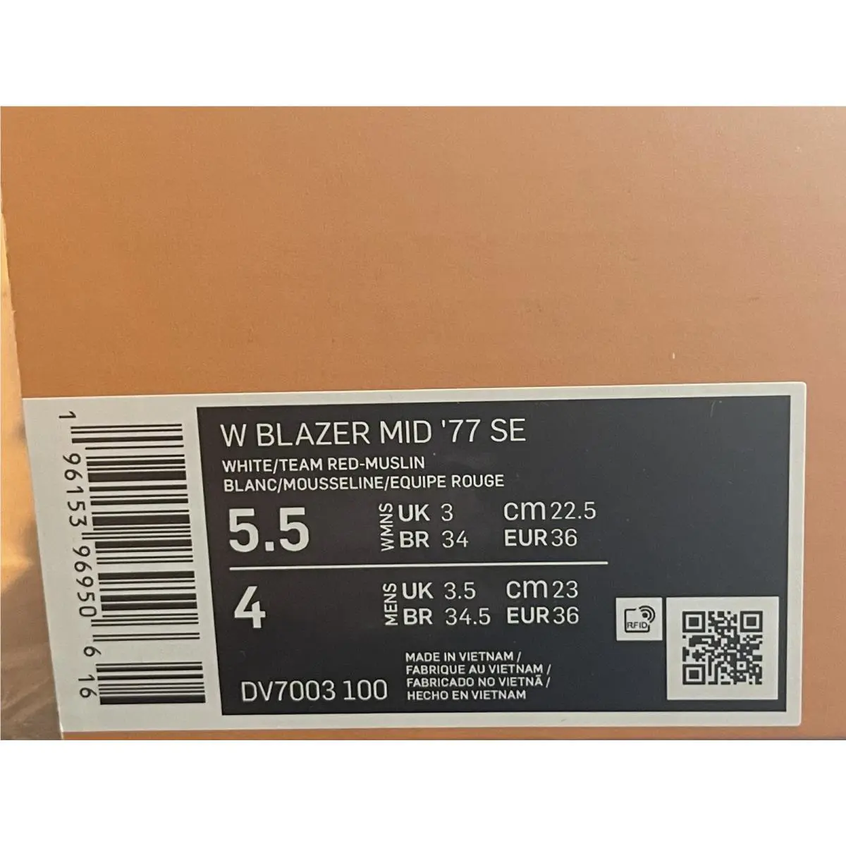 Nike shoes - Blazer Mid 77 - Blazer Mid - DV7003-100 - White, Manufacturer: White (UPC: 0196153969506) 5