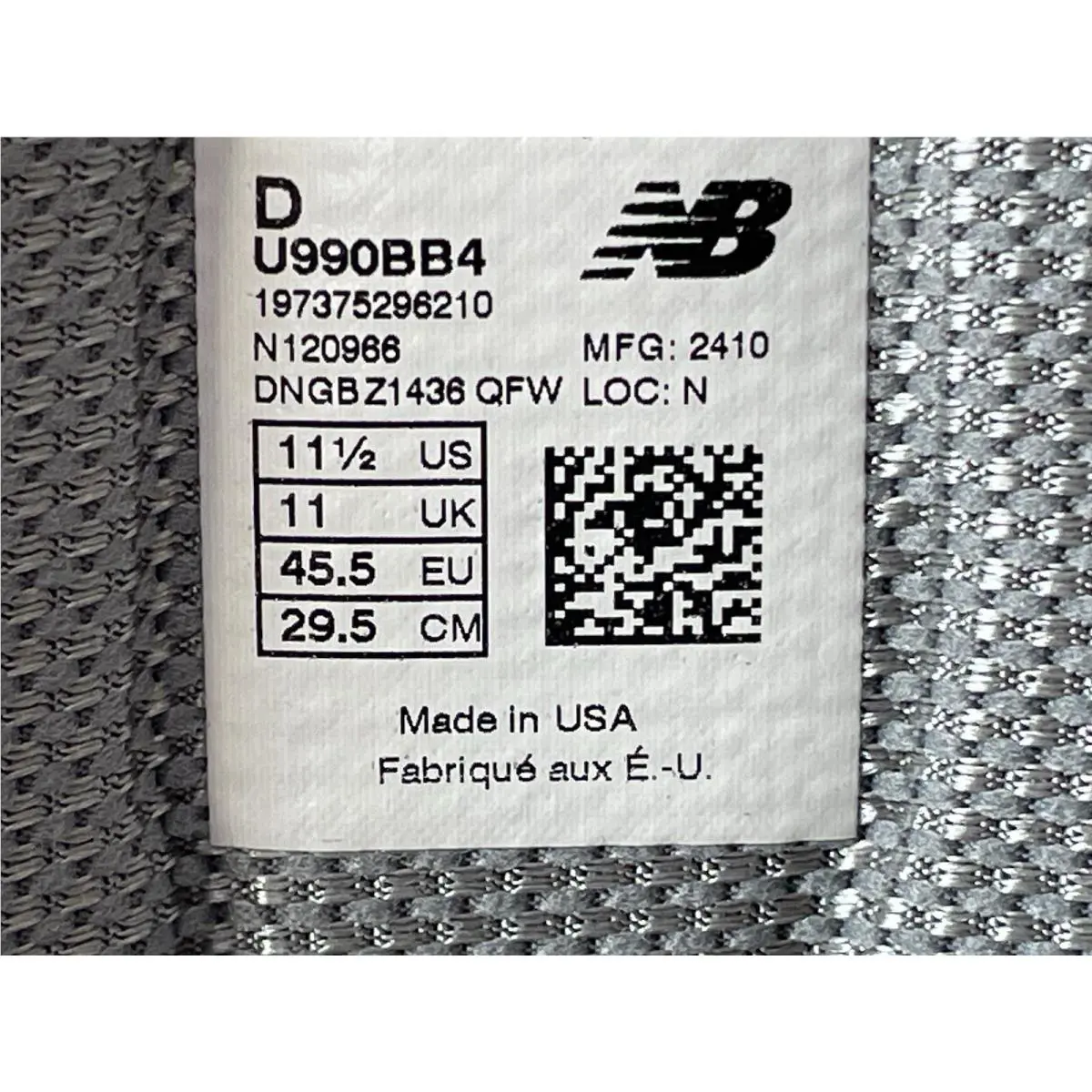 New Balance shoes - New Balance 990V4 - U990BB4 - Artic Grey (UPC: 197375296210) 11