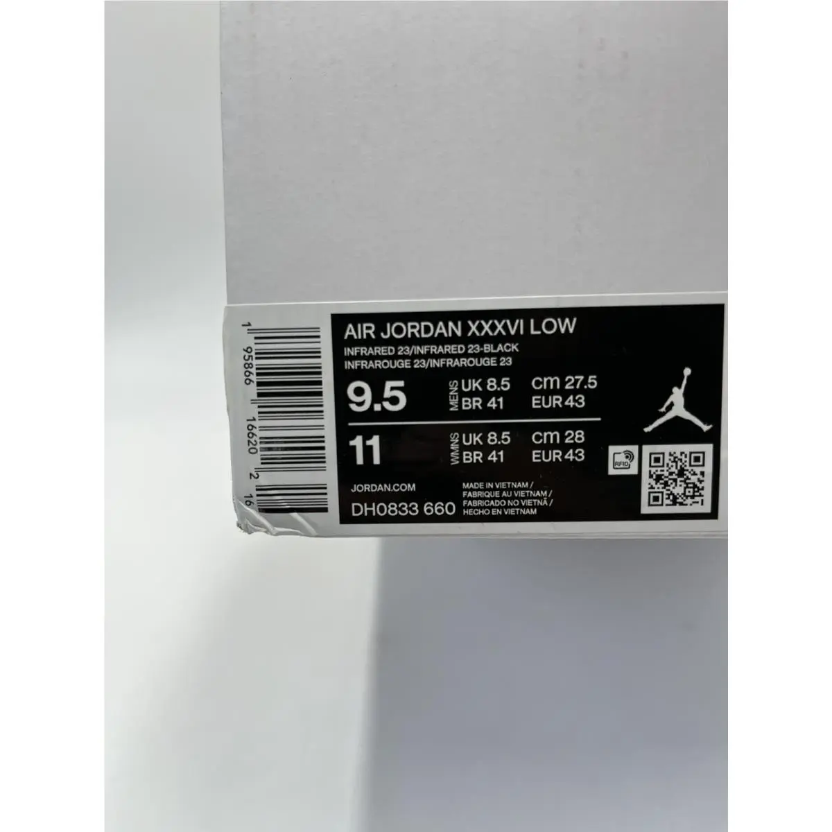 Nike shoes - Air Jordan 9.5 - Air - DH0833-660 - Infrared 23/Black (UPC: 195866166202) 7