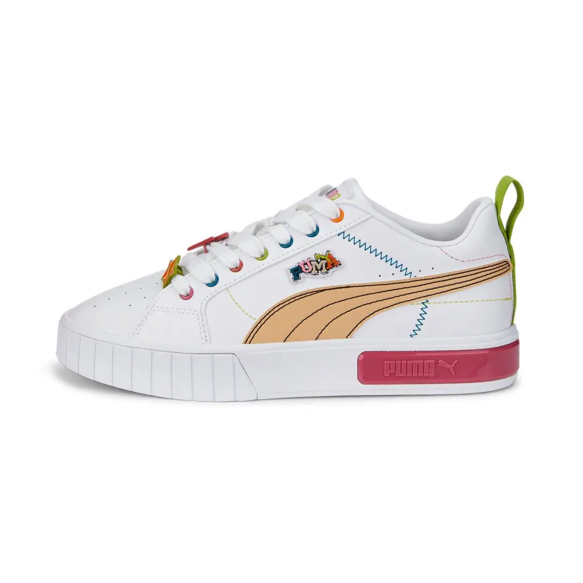 386647-02 Mens Puma Cali Star Pierced - Puma White-Dusty Orchid