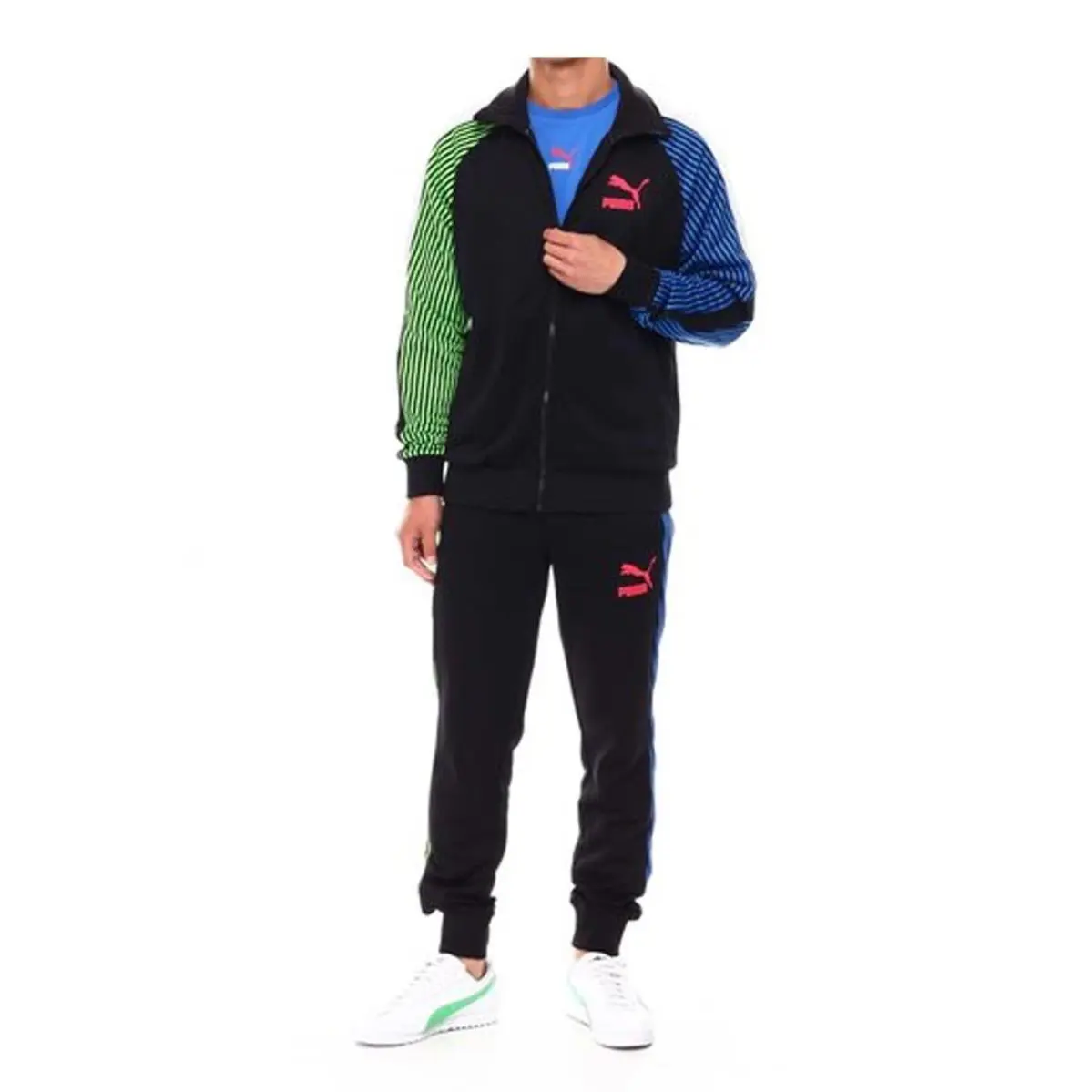 Puma Dazed T7 Iconic Logo Track Jacket + Matching Pants Tracksuits Black