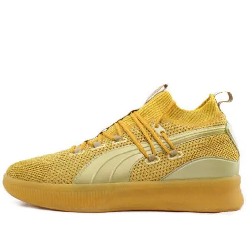 Men`s Puma Clyde Court Title Run Sneakers 192898 01 - Yellow