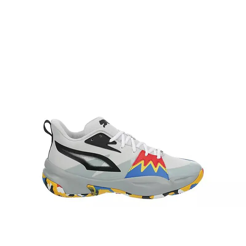Puma Mens Genetics Basketball Low Top Training Running Shoe - Gray