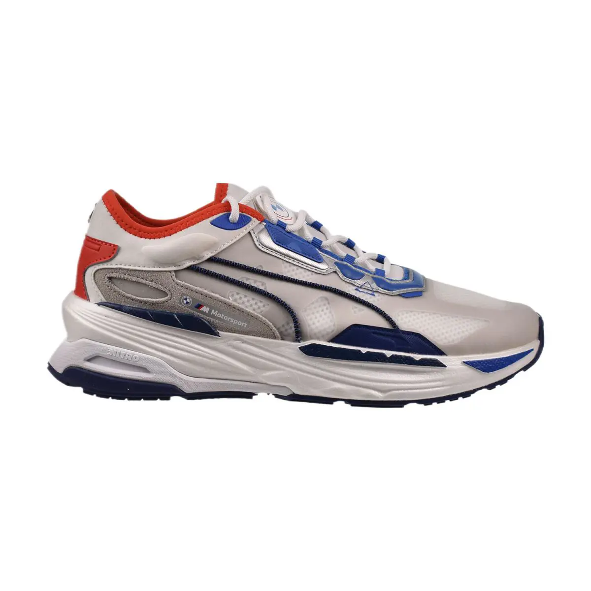 Puma Bmw Extent Nitro Assembly Men`s Shoes White-blue 307410-01 - White-Blue