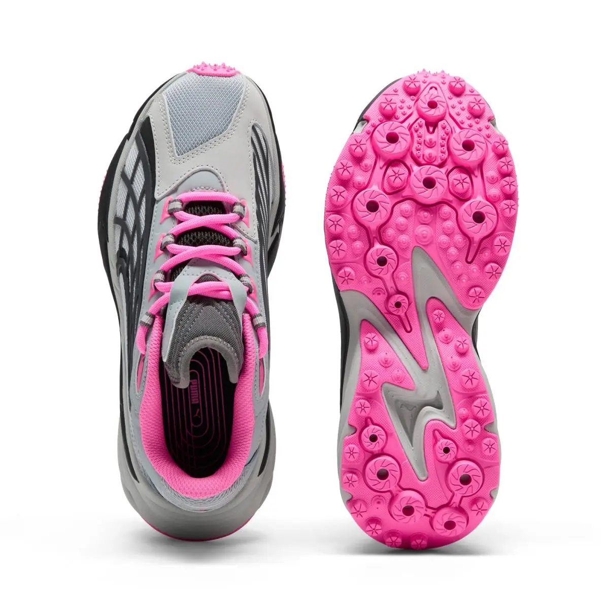 Puma shoes - Cool Mid Gray-Cool Dark Gray-Poison Pink 2