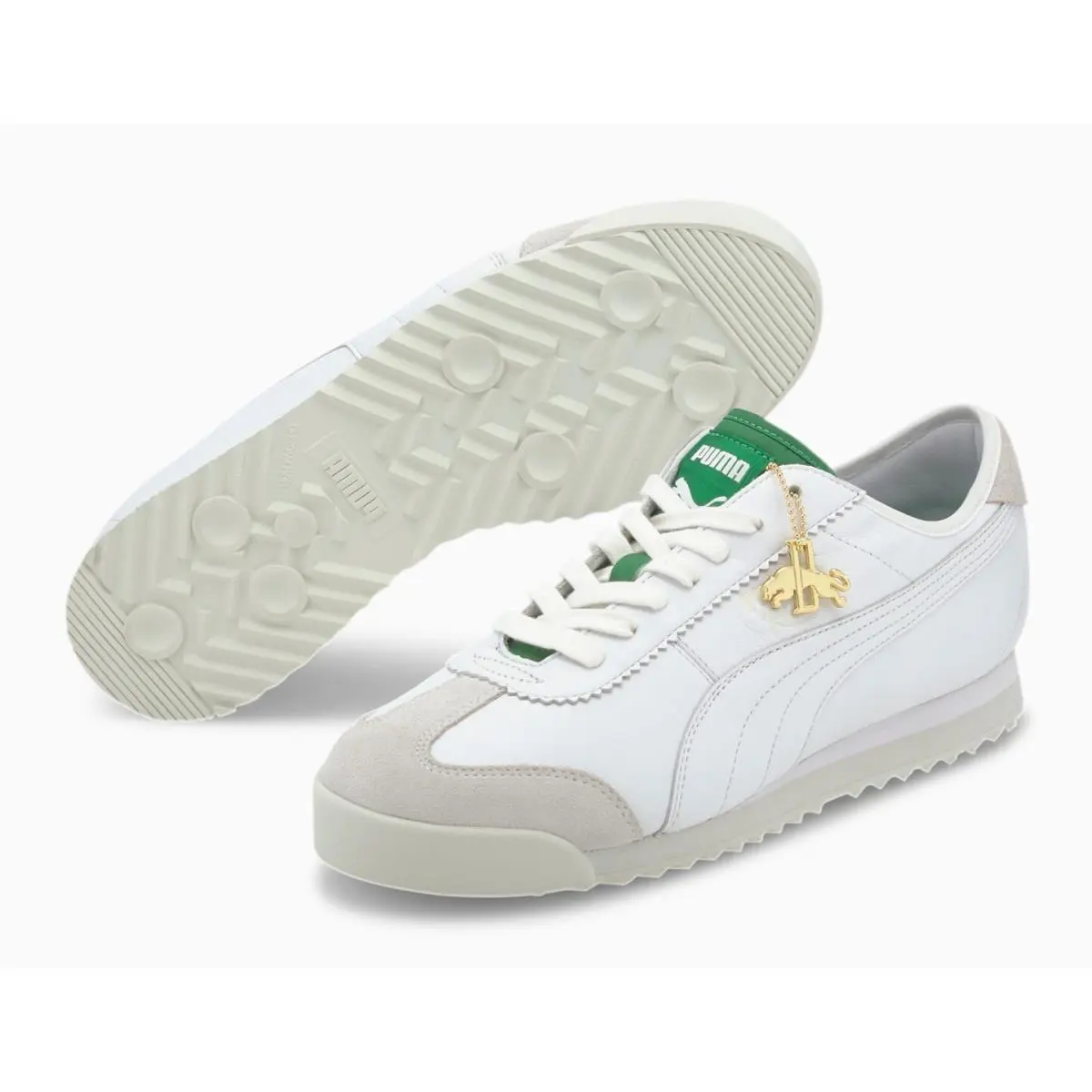 Puma shoes - PUMA Roma `68 - Roma - 374881-01 - White/Amazon Green/Vaporus Grey 7