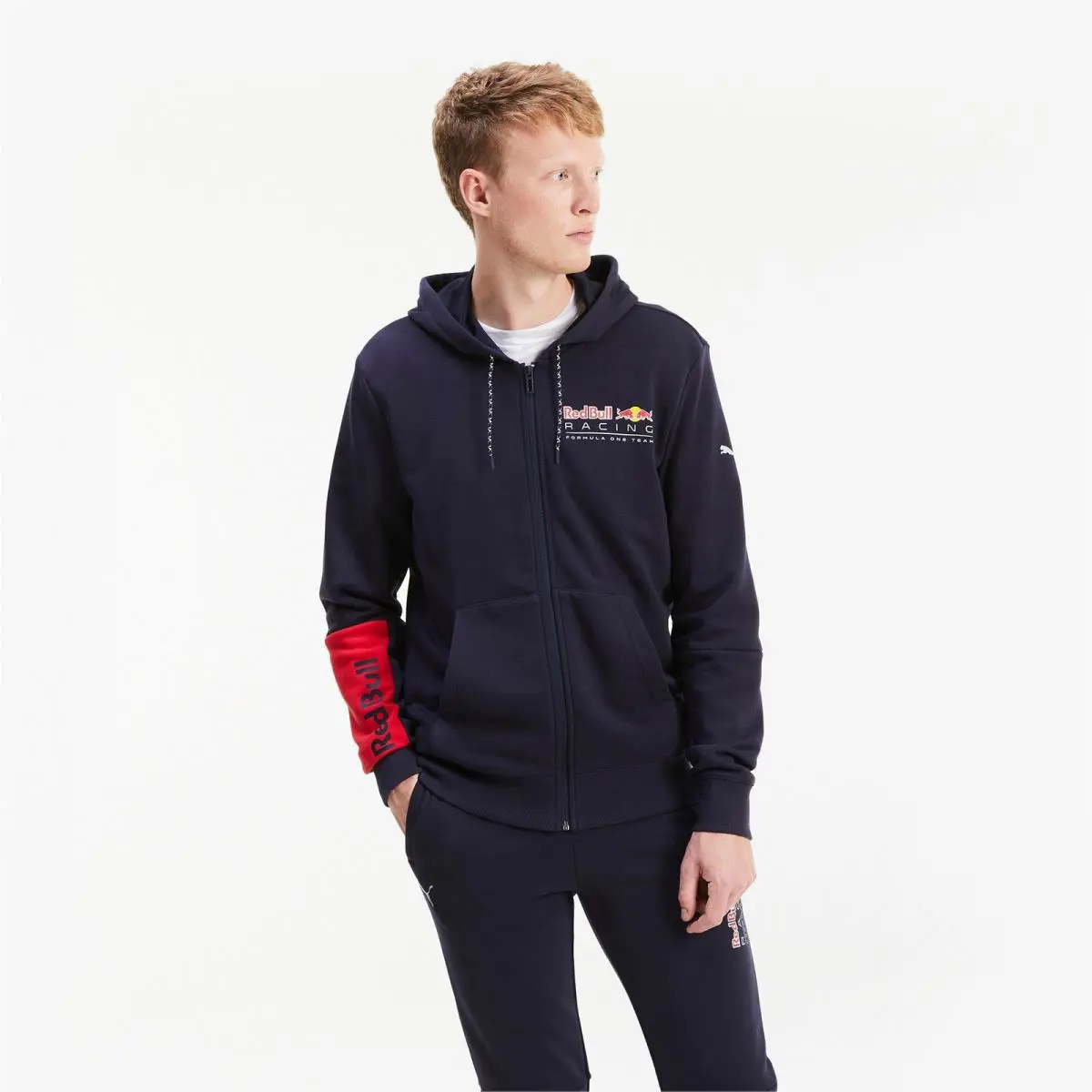 763009-01 Mens Puma Rbr Red Bull Racing Logo Hooded Sweat Jacket